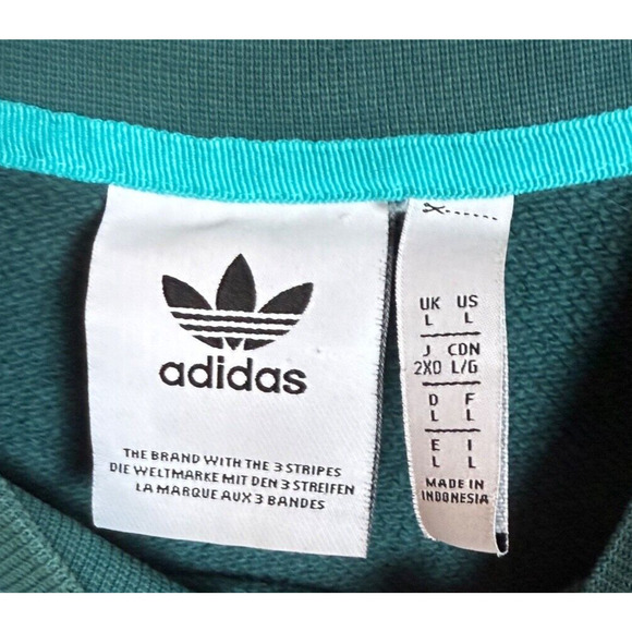 Adidas Sweatshirt Mens Size Large Y2K Spell Out Oversized Cotton EUC - Picture 3 of 8